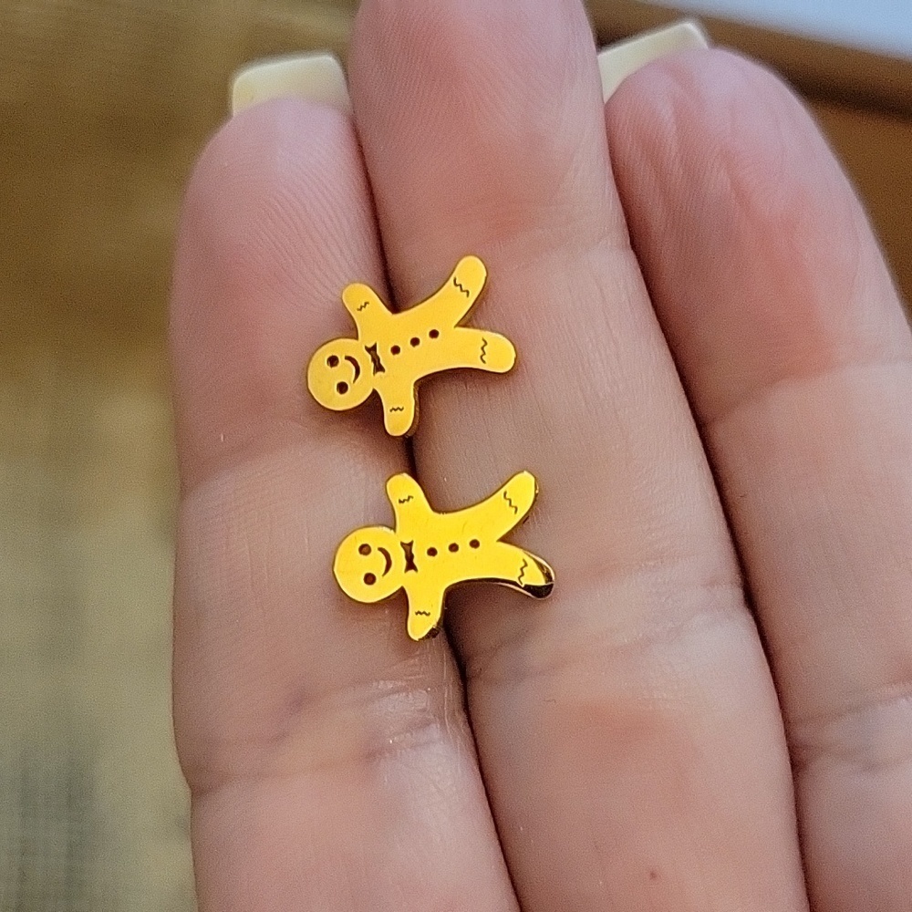 Gingerbread Man Stud Earrings